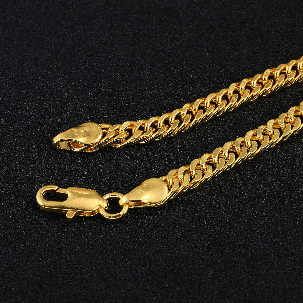 4MM Gold-Plated Box Chain Necklace – Minimalist Everyday Wear