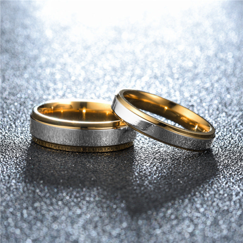 Gold Mirror Floral Couple Ring – His & Hers
