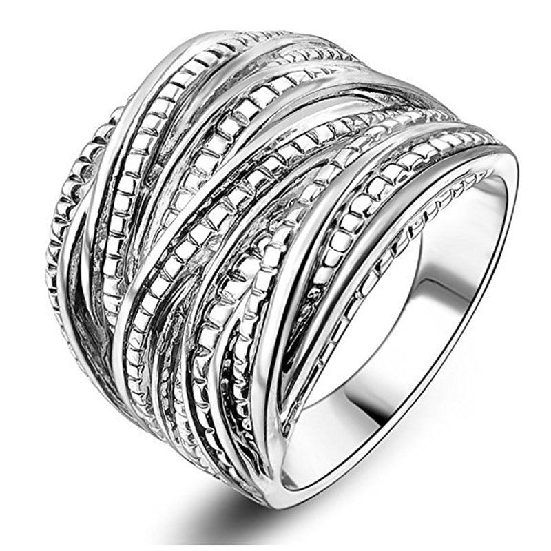 Retro Double Texture Ring – Unisex