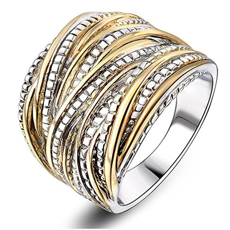 Retro Double Texture Ring – Unisex
