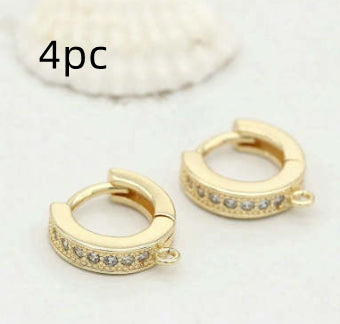Gold Zircon U-Shape Ear Clips – Micro Pavé Hoop Earrings