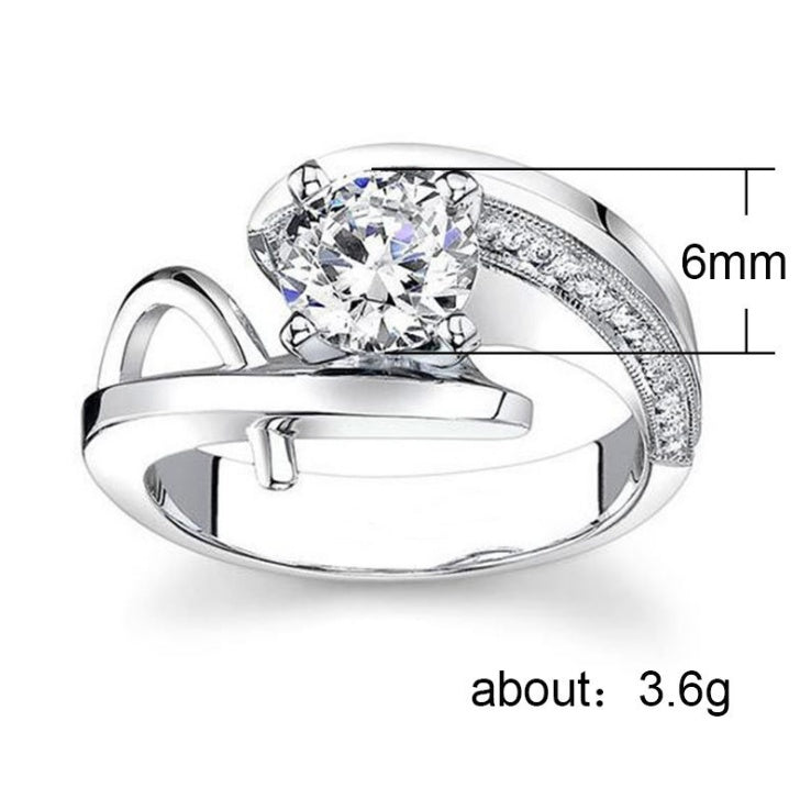 White Zircon Engagement Ring