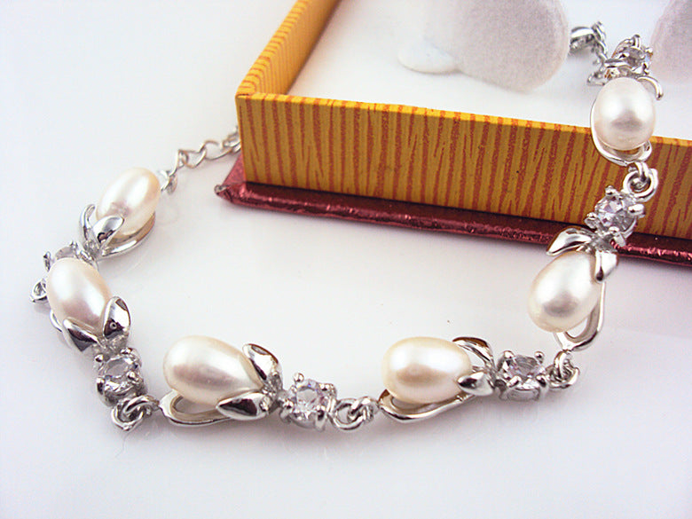 Crown Freshwater Pearl Bracelet – Korean Style, Women's Fine Jewelry