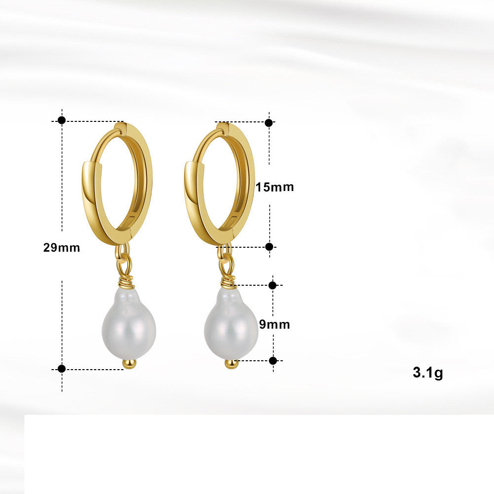 Elegant Pearl Drop Earrings – Luxury Minimalist Statement