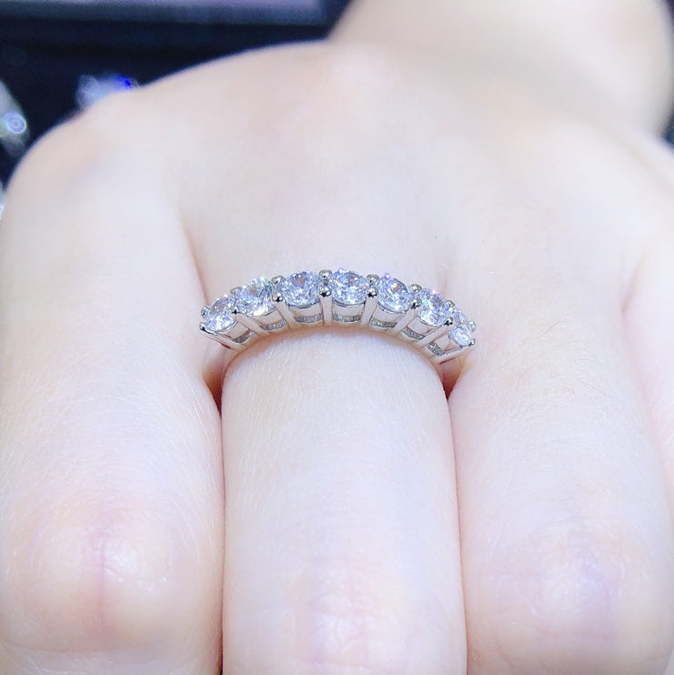 Moissanite Eternity Band – 925 Sterling Silver