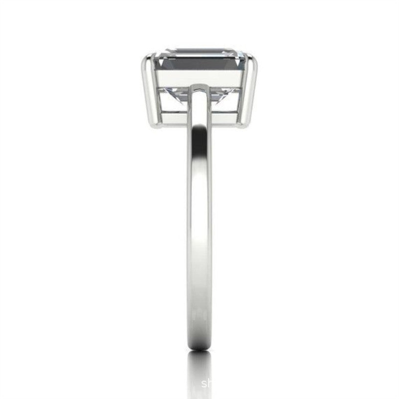 Emerald-Cut Moissanite Engagement Ring – Four Prong Setting