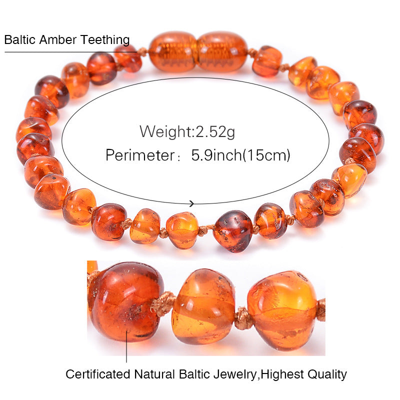 Children's Natural Amber Bracelet – Handcrafted Irregular Beads