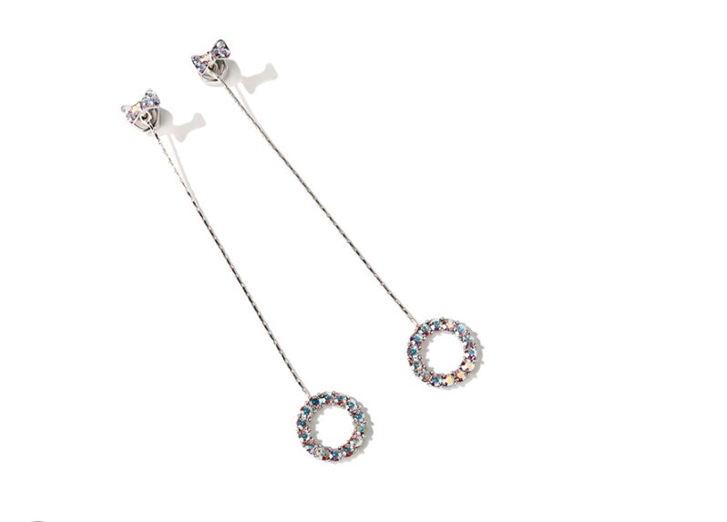 Long Forest Pendant Earrings – Gold & Silver Alloy