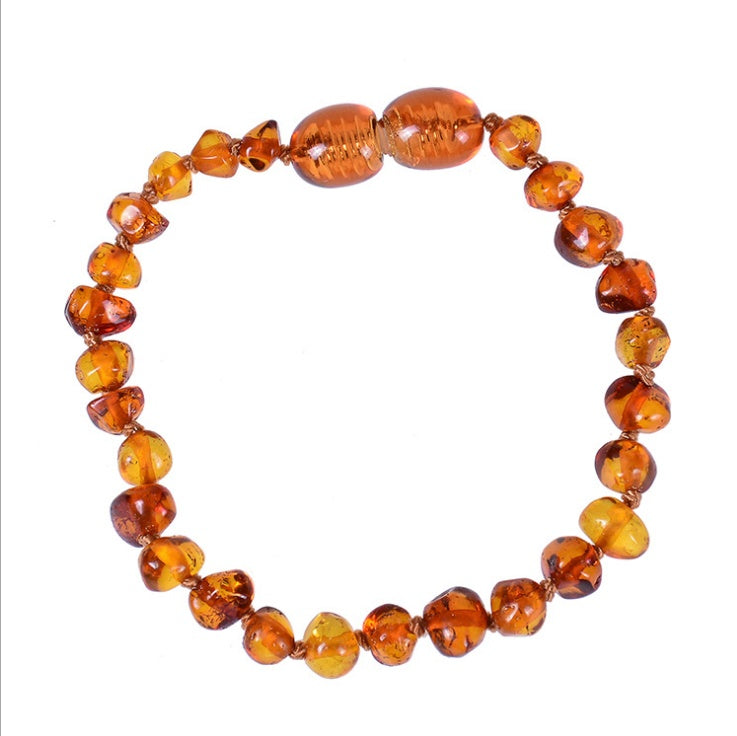 Baltic Amber Baby Bracelet – Natural Irregular Beads, Infant Teething
