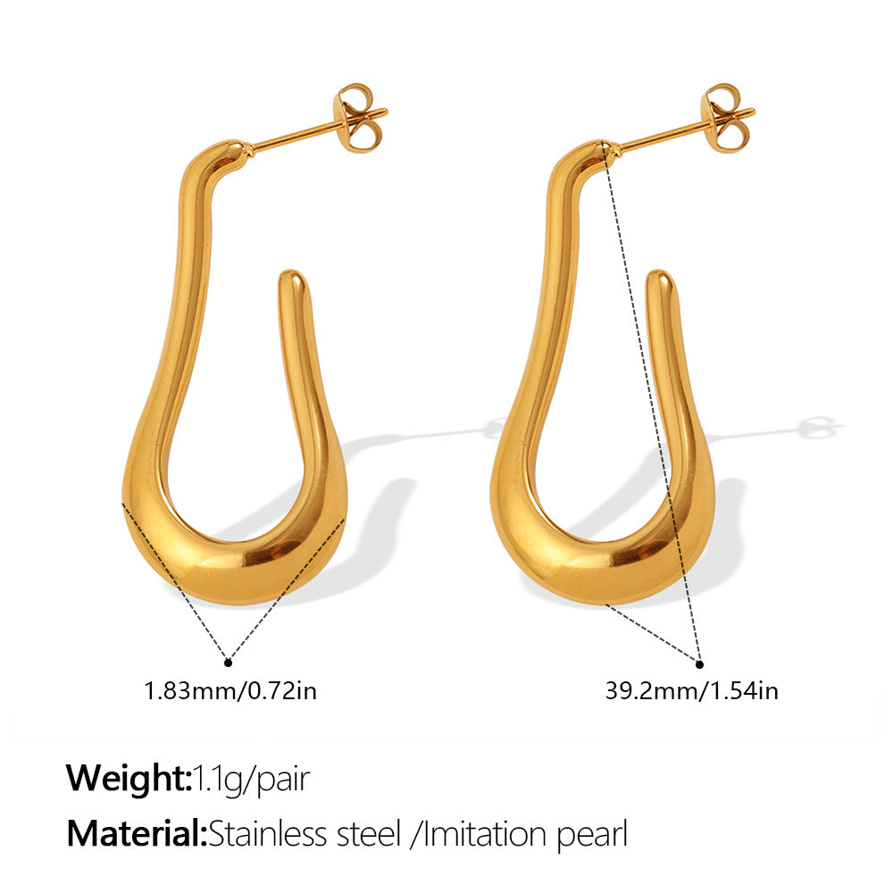 18K Gold-Plated Irregular Hoop Earring