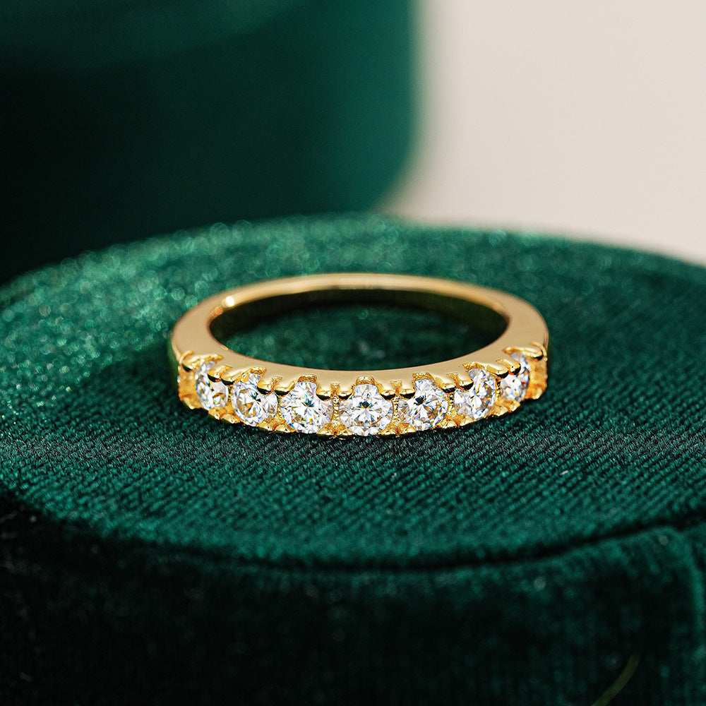 Moissanite Engagement Ring – Gold-Plated S925 Silver