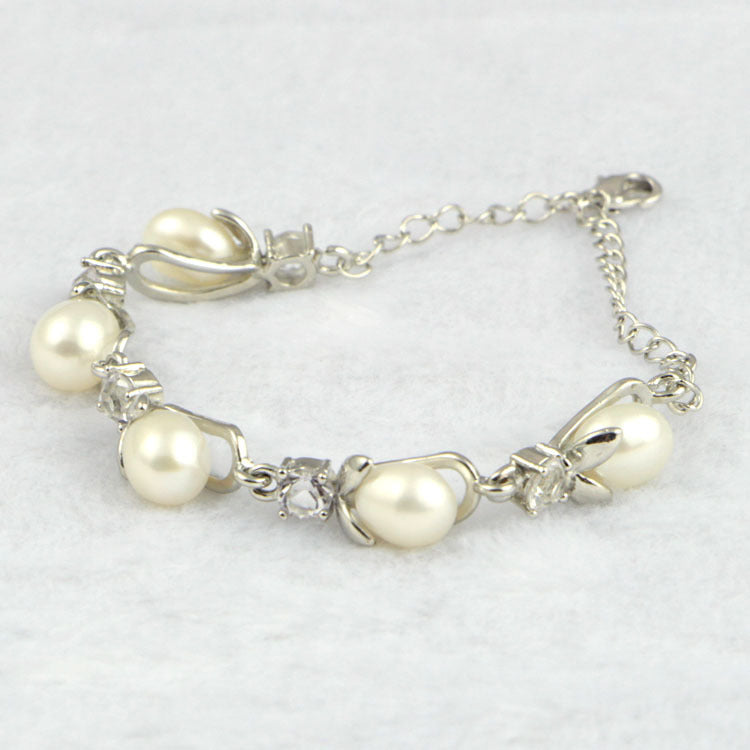 Crown Freshwater Pearl Bracelet – Korean Style, Women's Fine Jewelry