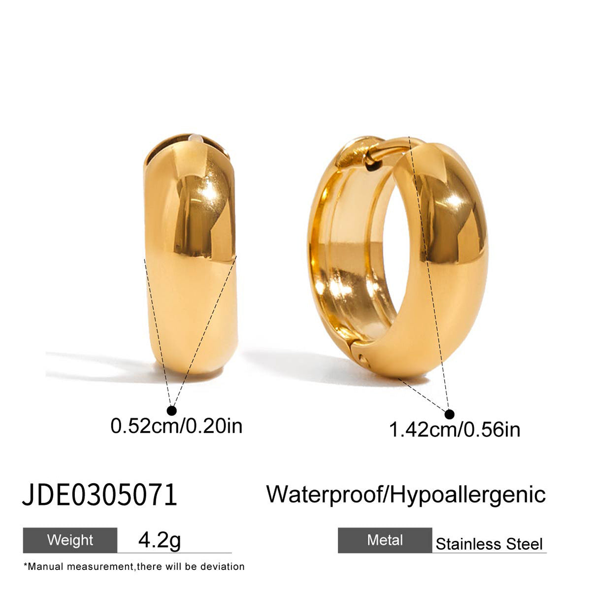 Gold Ellipse Earrings – 18K Plated Statement