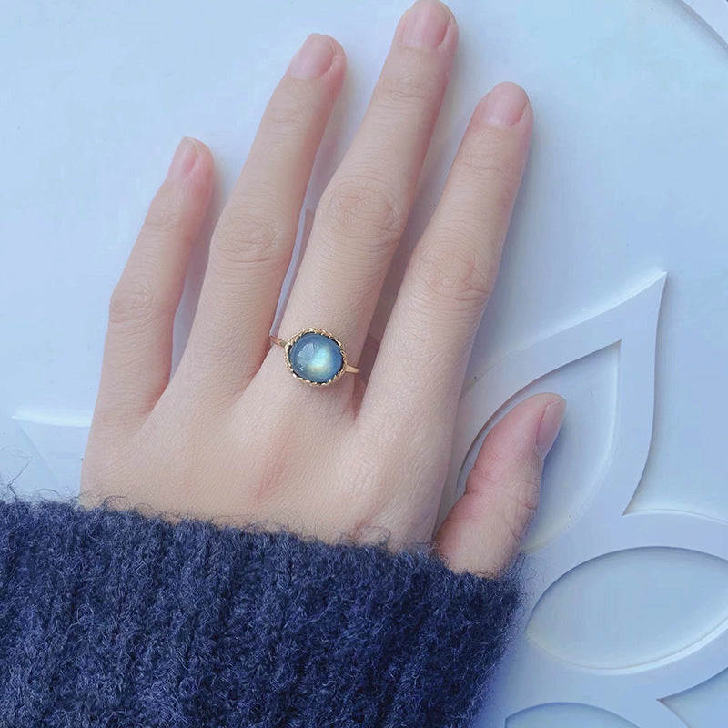 Leaf & Flower Adjustable Ring – Women’s Gold Plated