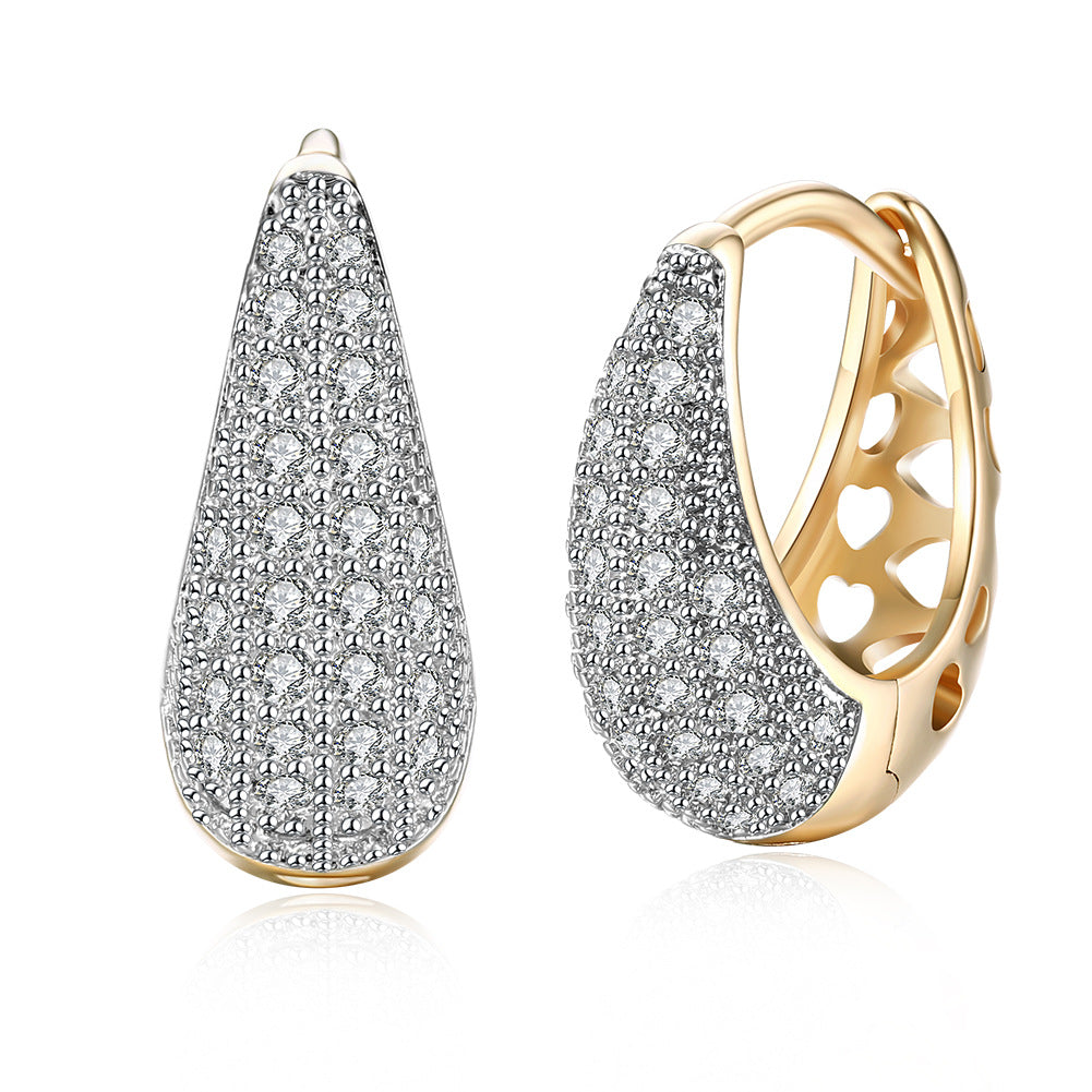 Gold Openwork Zircon Ear Clips – Pavé CZ Huggies