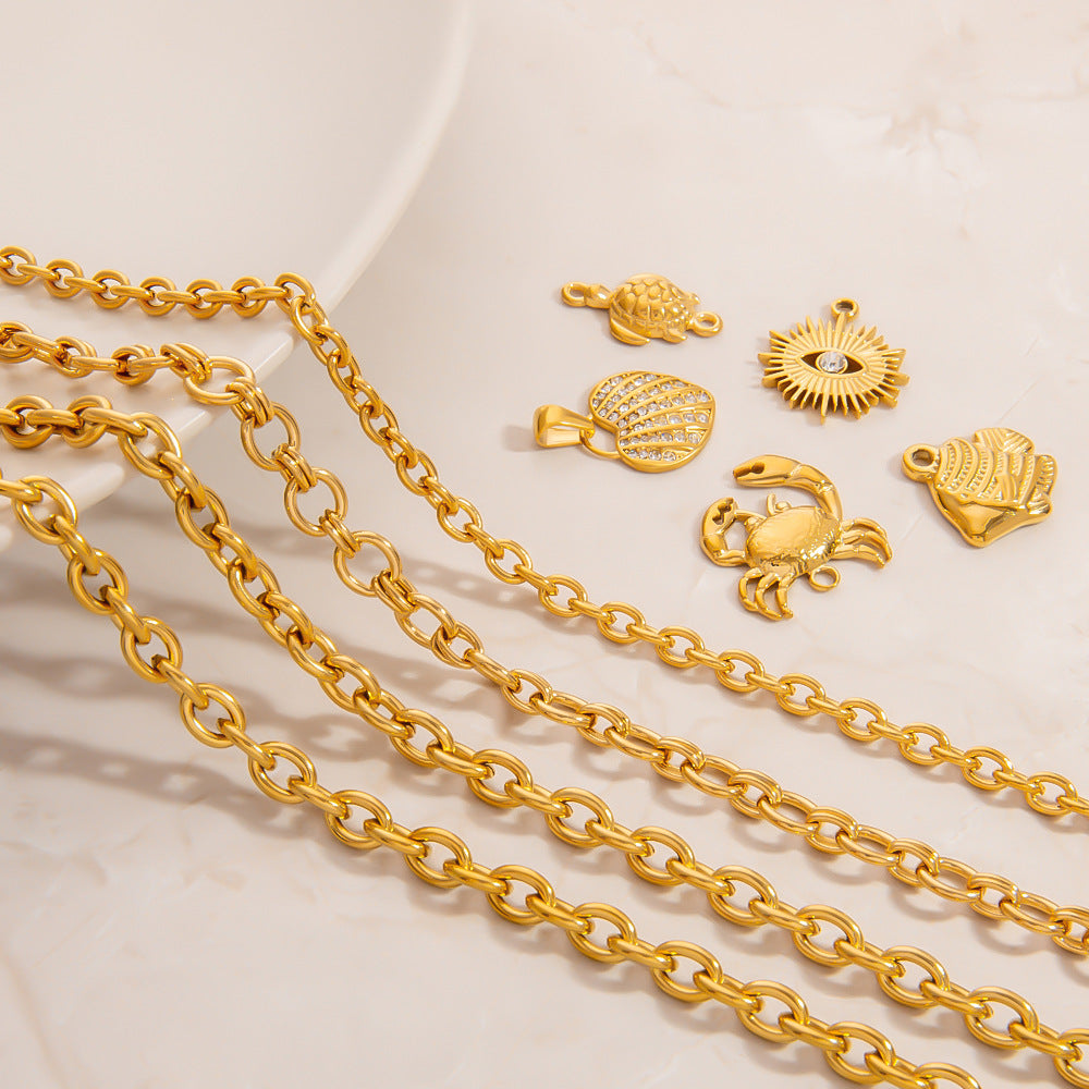 Handmade 18K Gold Necklace – Layered Chain Statement Piece