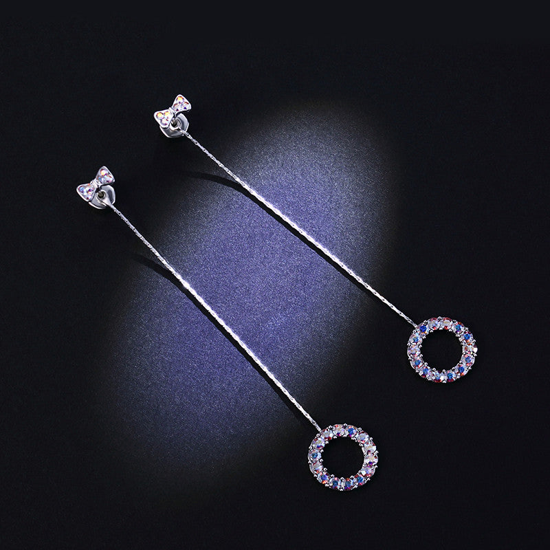 Long Forest Pendant Earrings – Gold & Silver Alloy