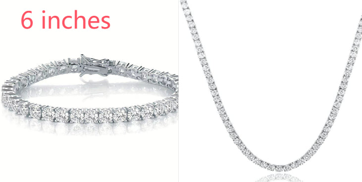 18K White Gold Plated Tennis Necklace - Luxury Zircon Statement Piece