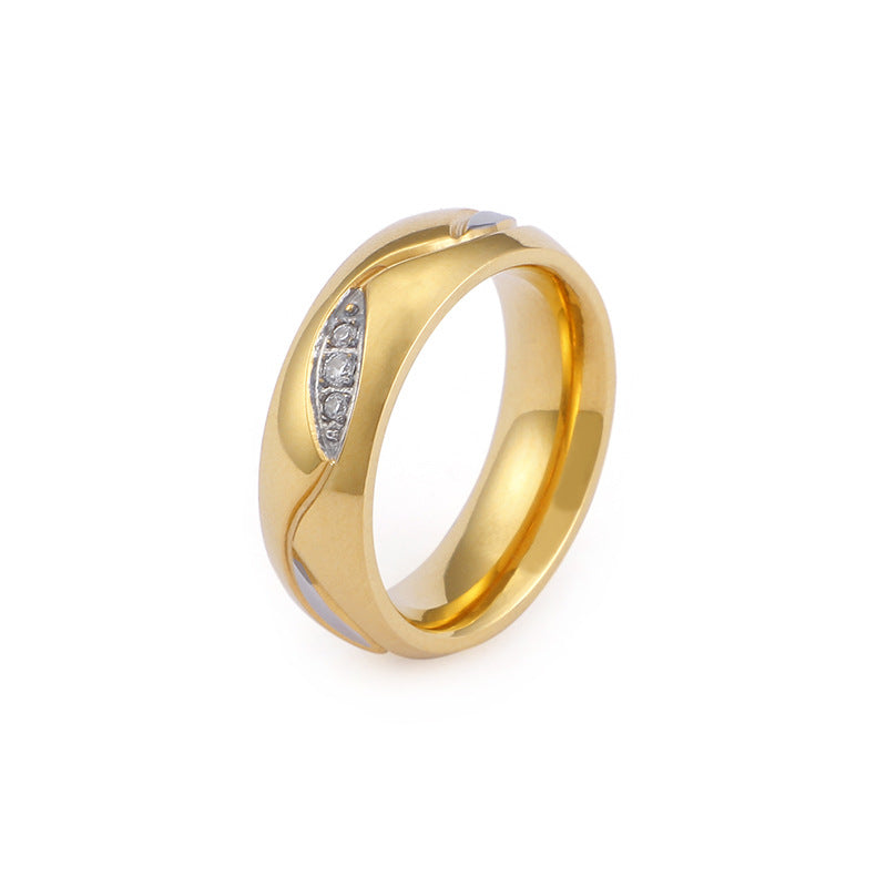 18K Gold Titanium Steel Couple Ring – His & Hers