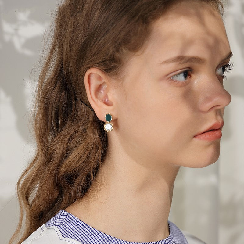 Avocado Drop Earrings – 925 Silver Korean Style
