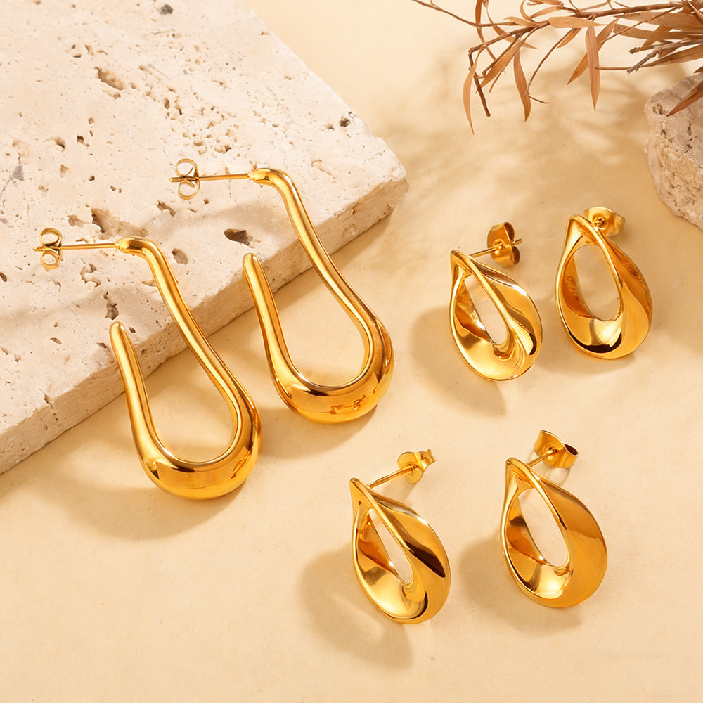 18K Gold-Plated Irregular Hoop Earring