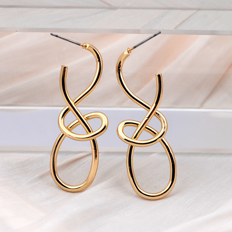 Geometric Ear Studs — Minimalist Gold & Silver Design
