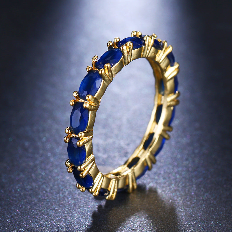 Gold-Plated T-Square Ring – Multi-Color Statement