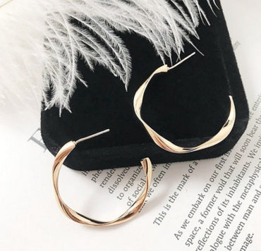 Large Circle Hoop Earrings – 925 Silver Needle, Hollow Geometric, Gold & Silver