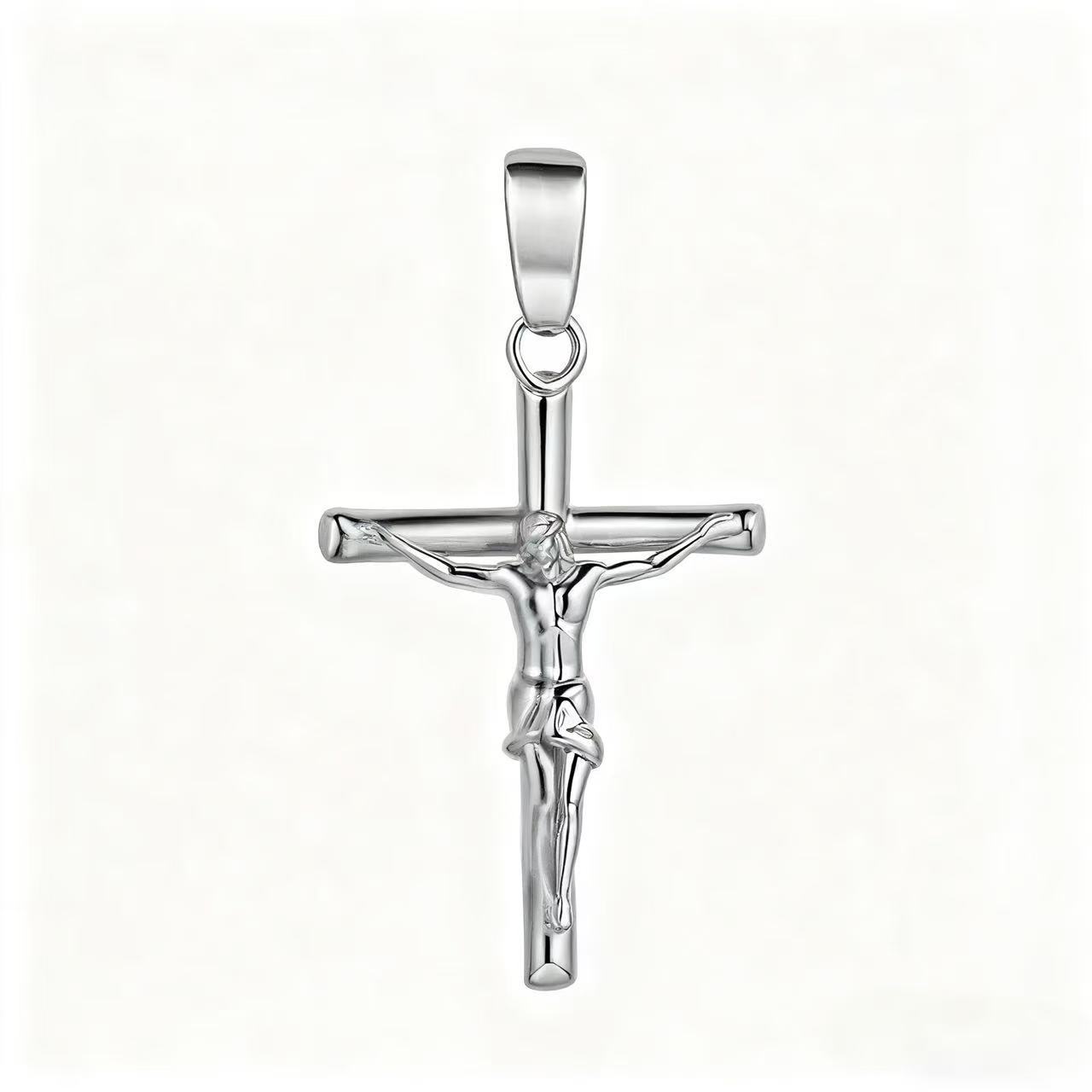 Cross Pendant Necklace – Gold-Plated Religious Chain Jewelry