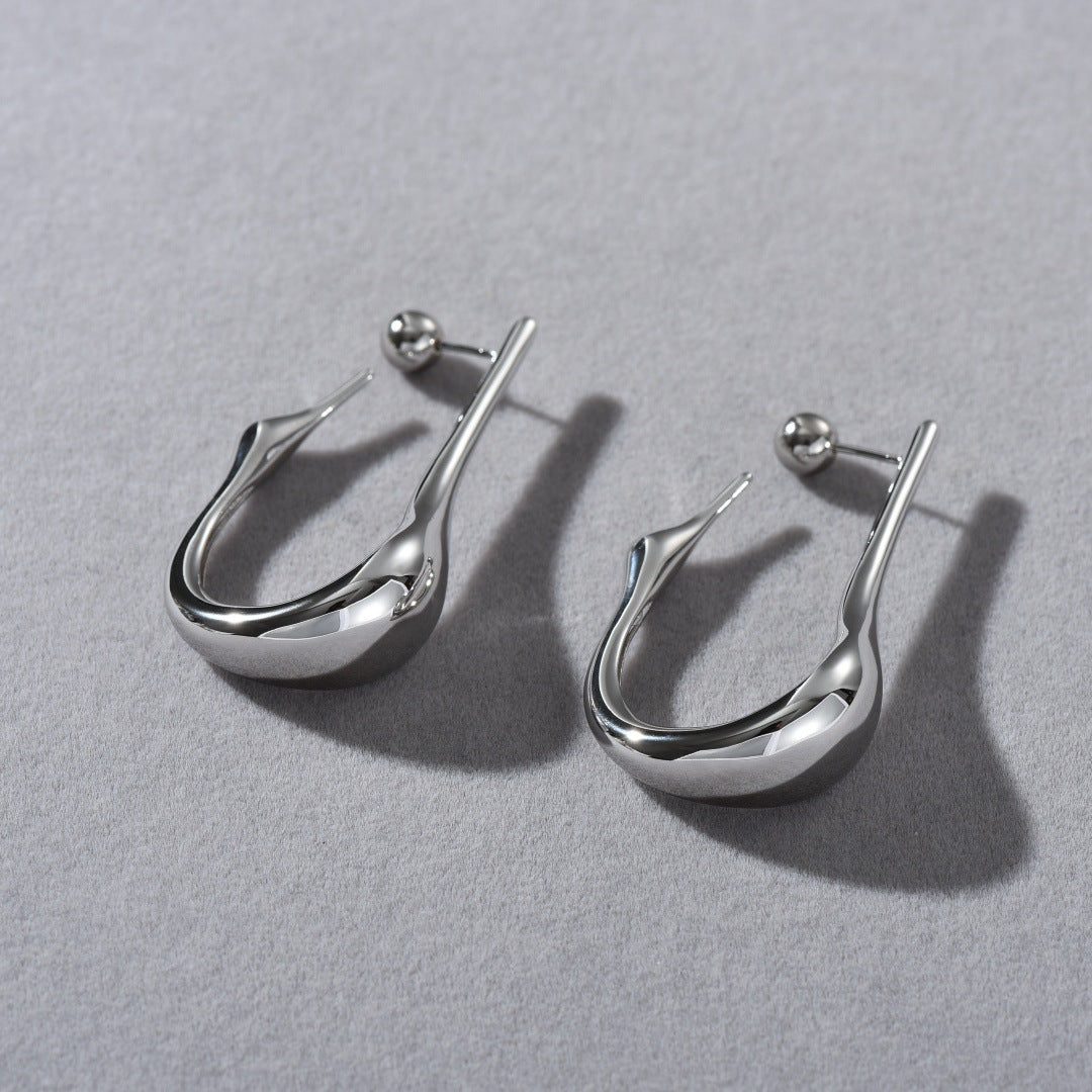Gold Plated Sterling Silver Studs – Geometric Irregular Lines