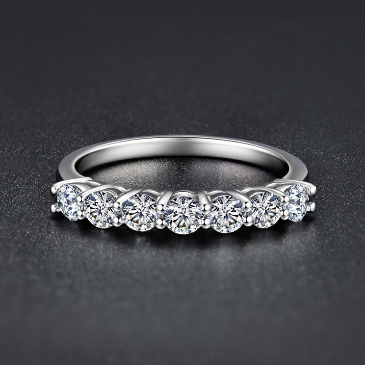 Moissanite Eternity Band – 925 Sterling Silver