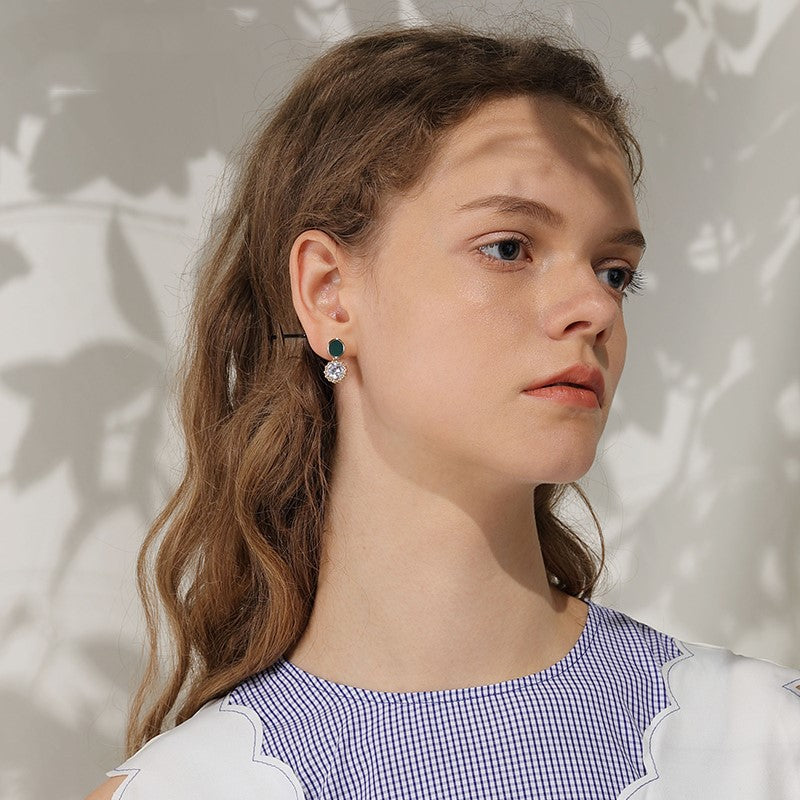 Avocado Drop Earrings – 925 Silver Korean Style