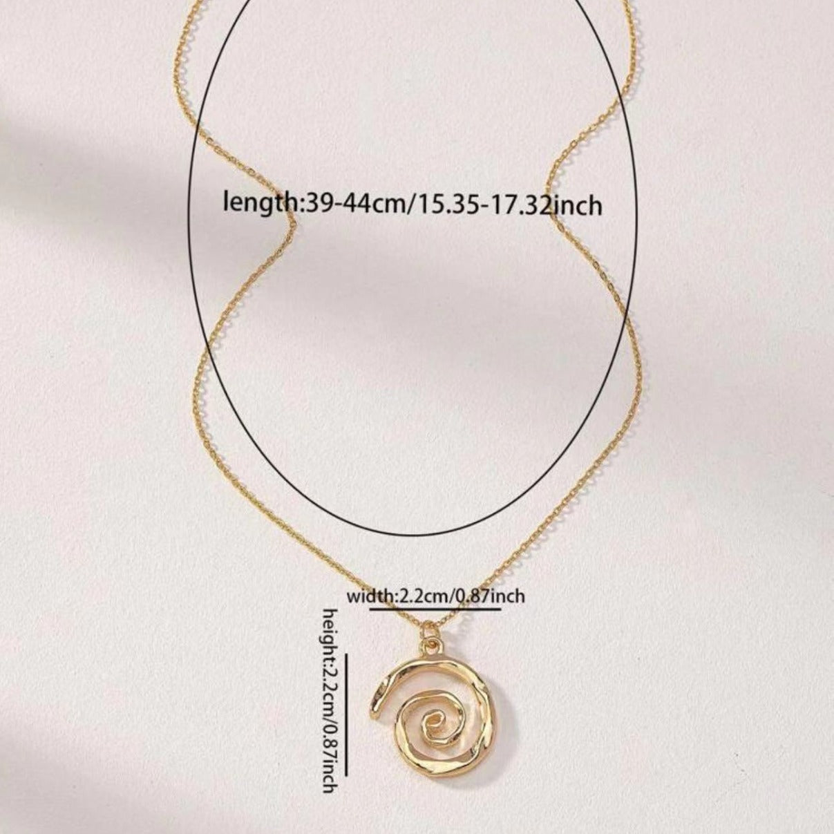 Spiral Collarbone Chain Necklace – Delicate Gold Pendant