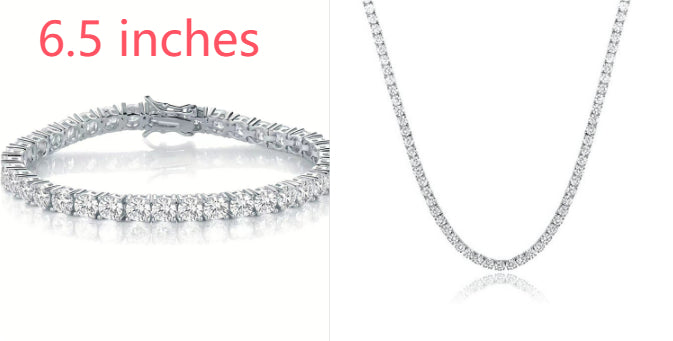 18K White Gold Plated Tennis Necklace - Luxury Zircon Statement Piece