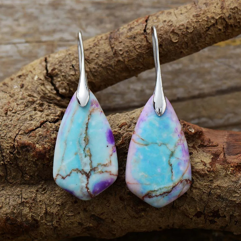 Handcrafted Jasper Stone Drop Earrings