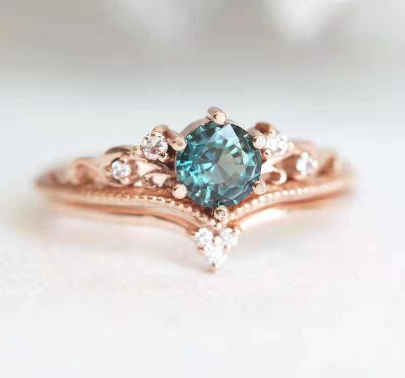 Rose Gold Gemstone Ring – Women's Statement