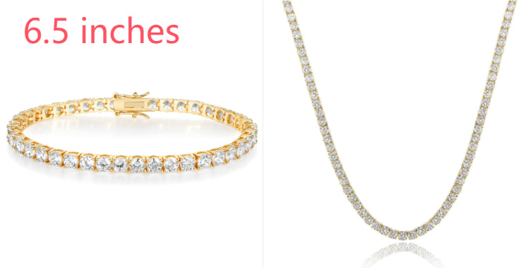 18K White Gold Plated Tennis Necklace - Luxury Zircon Statement Piece