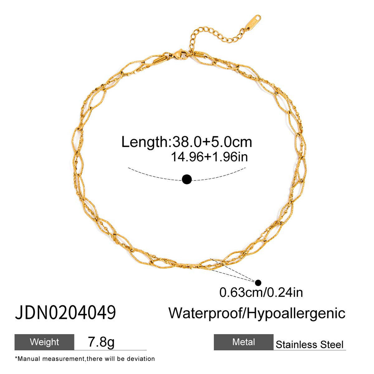 Minimalist Geometric Necklace 18K Gold Stainless Steel
