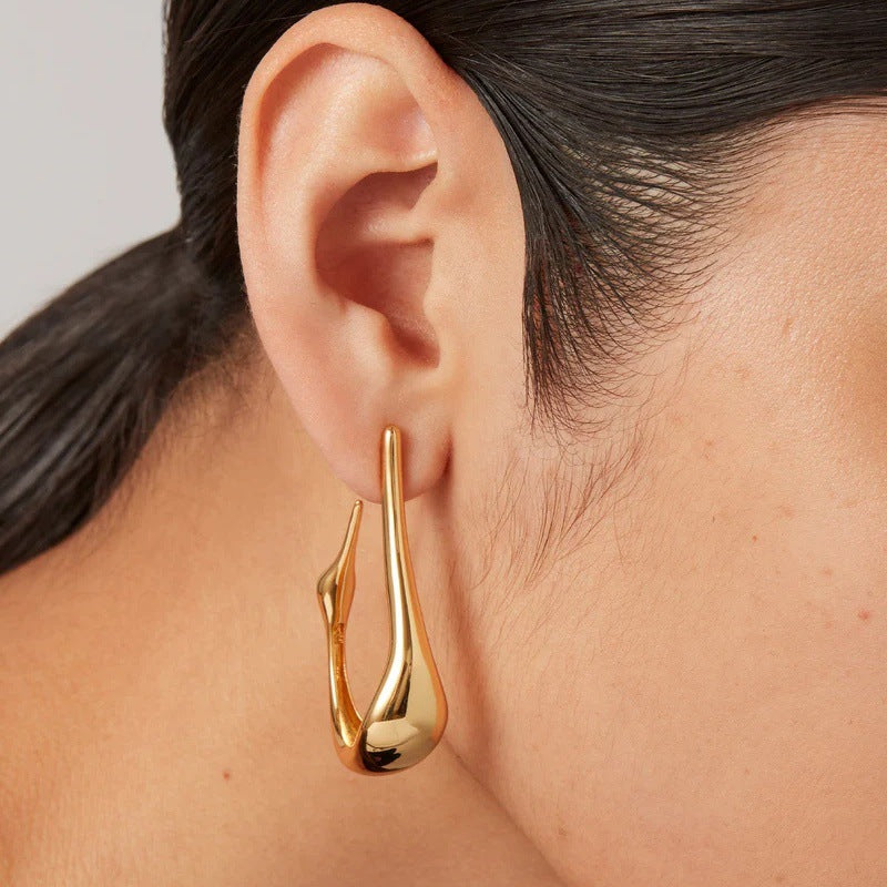 Gold Plated Sterling Silver Studs – Geometric Irregular Lines