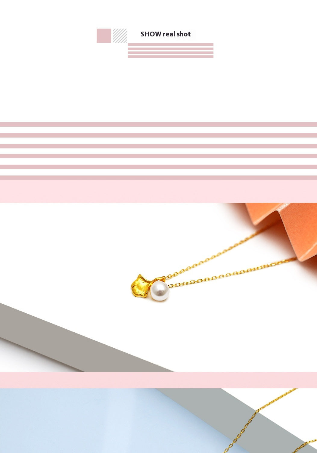 999 Pure Gold Ginkgo Leaf & Pearl Necklace