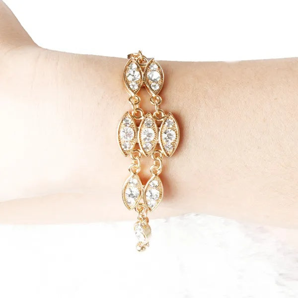 Bling Rhinestone Bracelet — Gold-Plated Crystal Statement Jewelry
