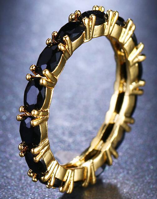 Gold-Plated T-Square Ring – Multi-Color Statement