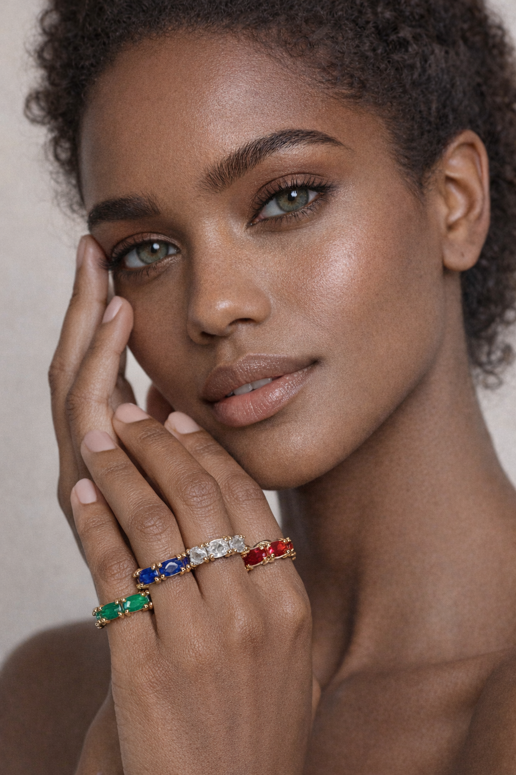 Gold-Plated T-Square Ring – Multi-Color Statement