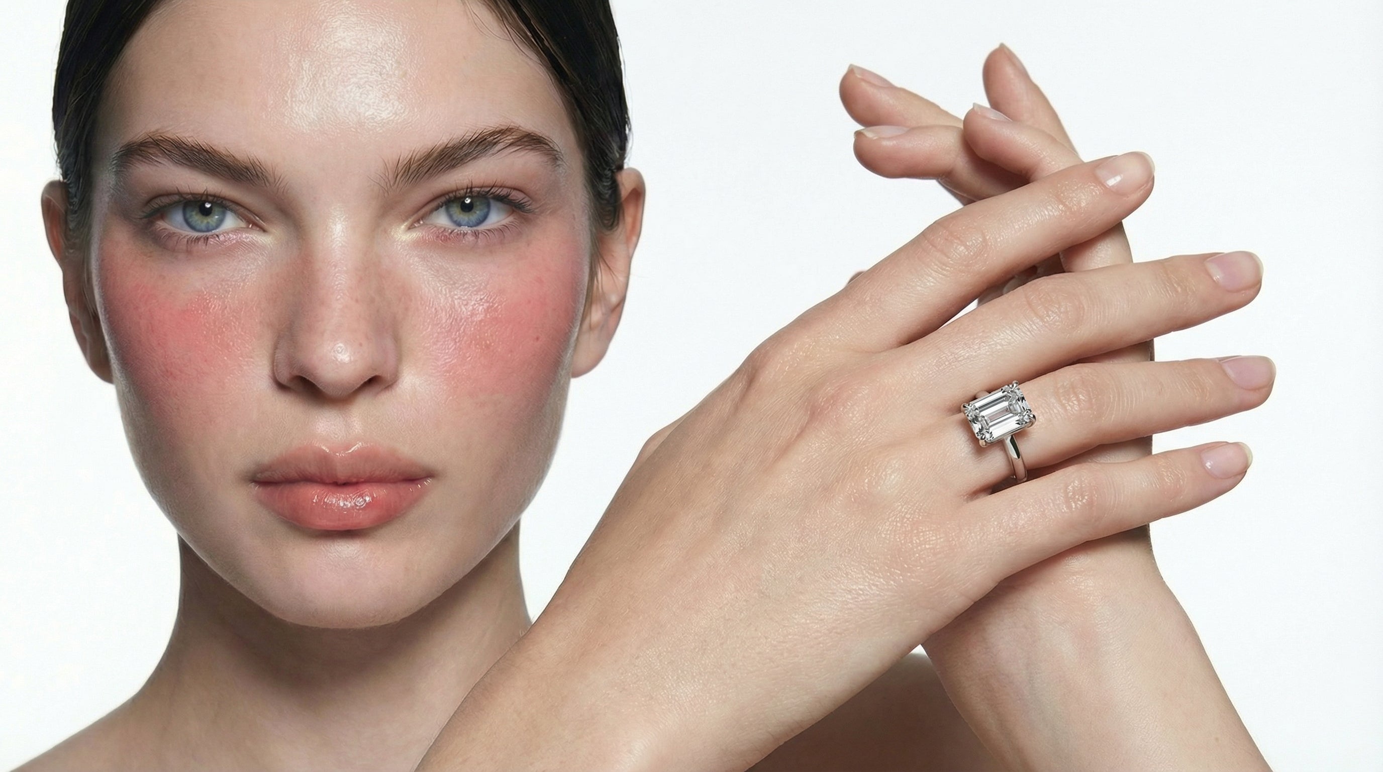 Emerald-Cut Moissanite Engagement Ring – Four Prong Setting