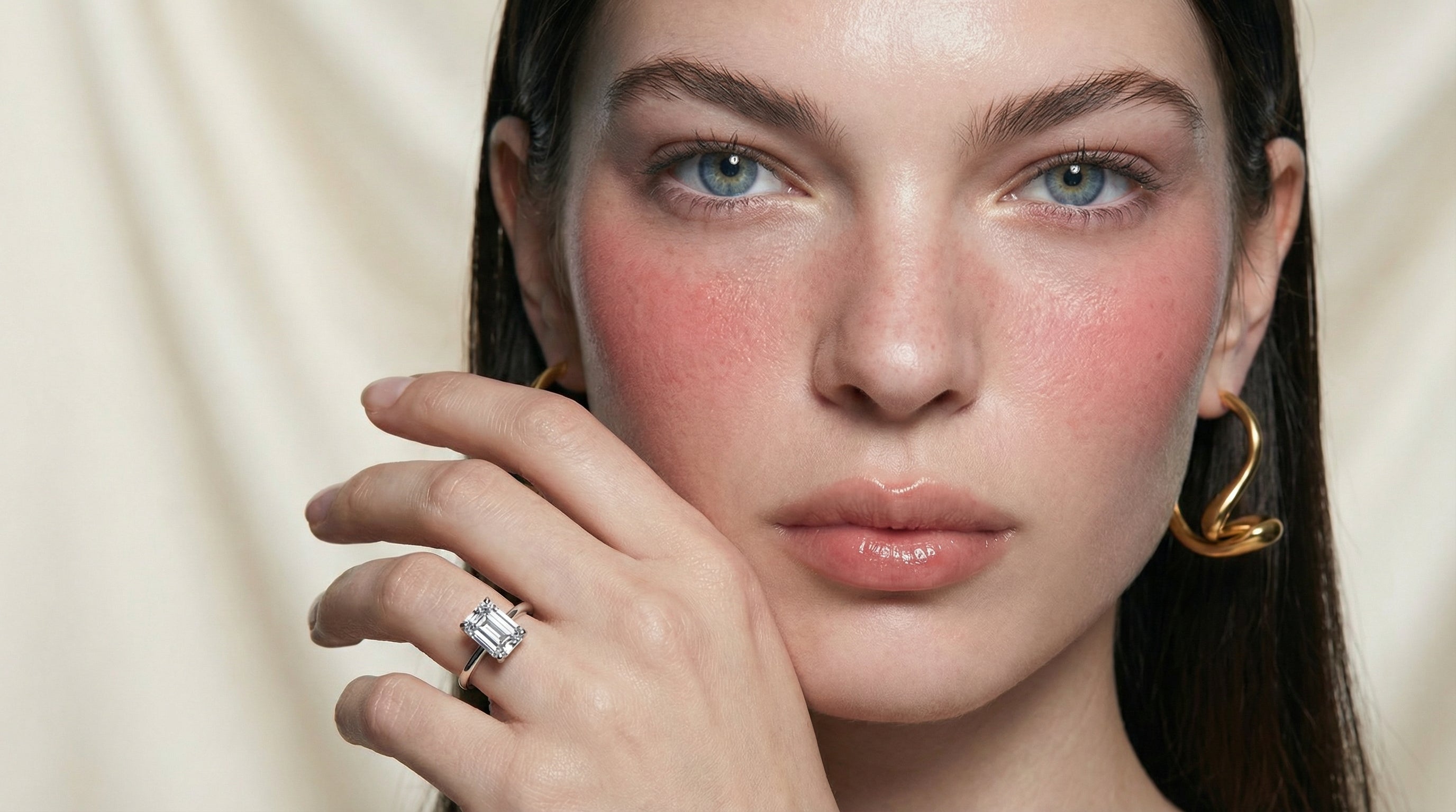 Emerald-Cut Moissanite Engagement Ring – Four Prong Setting