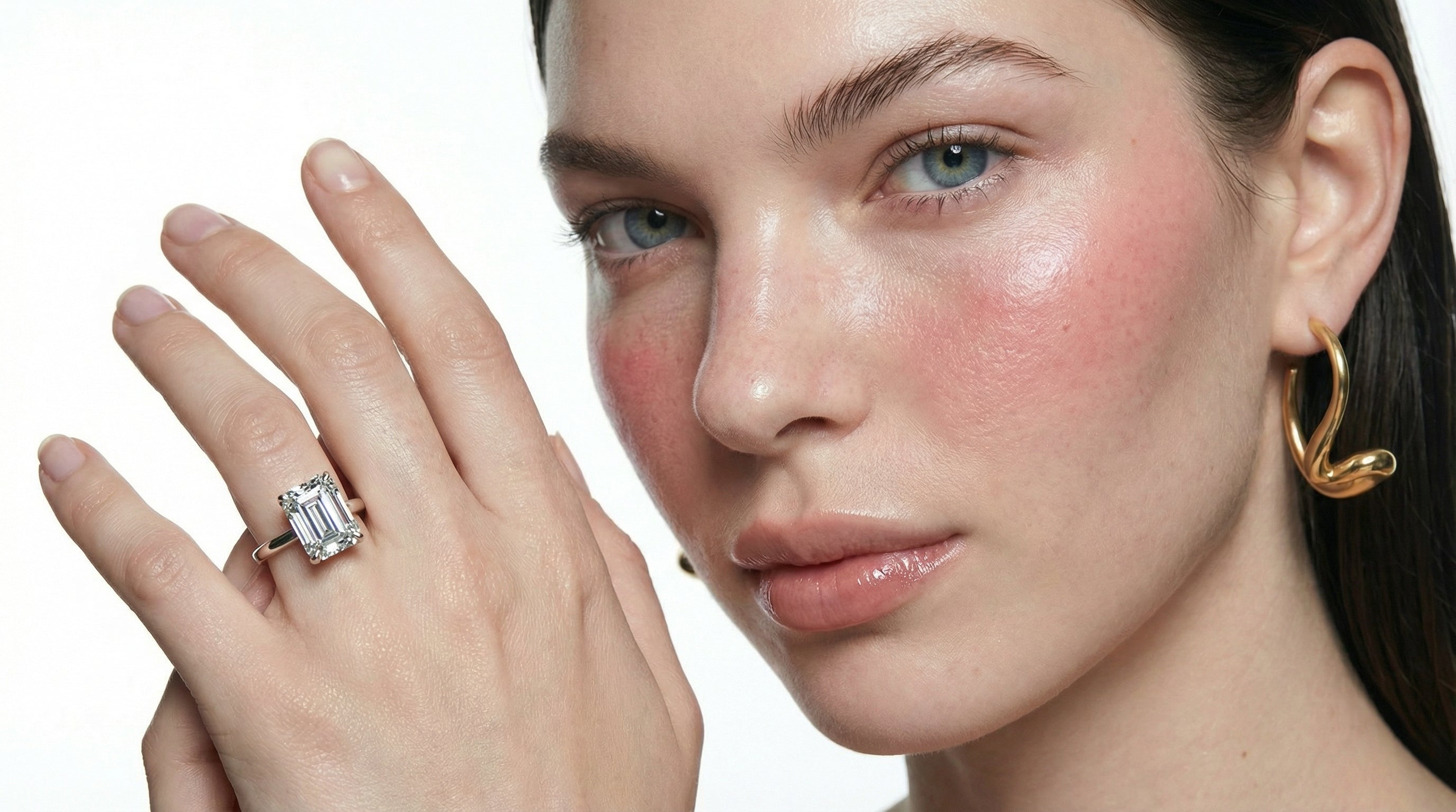 Emerald-Cut Moissanite Engagement Ring – Four Prong Setting