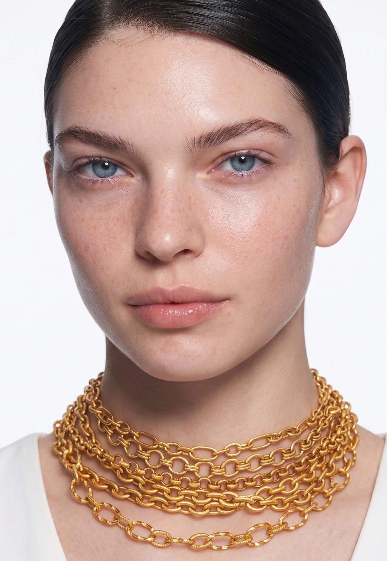 Handmade 18K Gold Necklace – Layered Chain Statement Piece