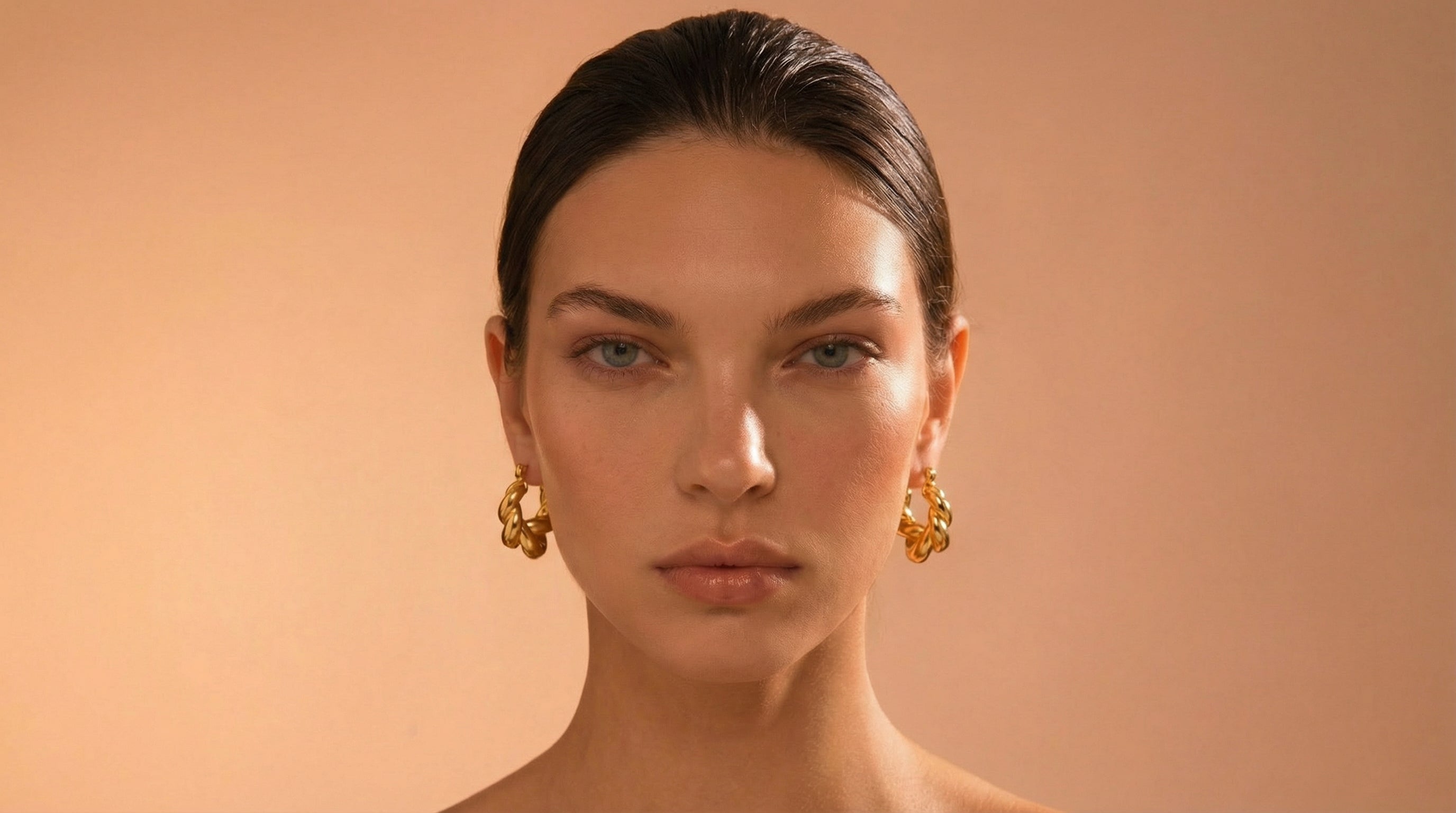 Gold Ellipse Earrings – 18K Plated Statement