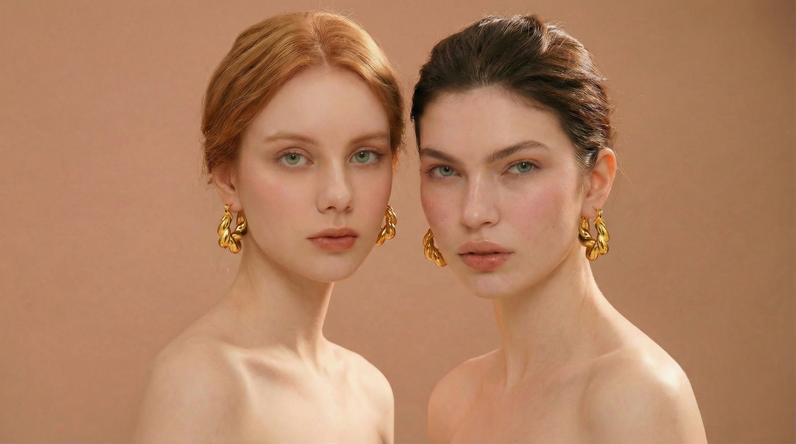 Gold Ellipse Earrings – 18K Plated Statement