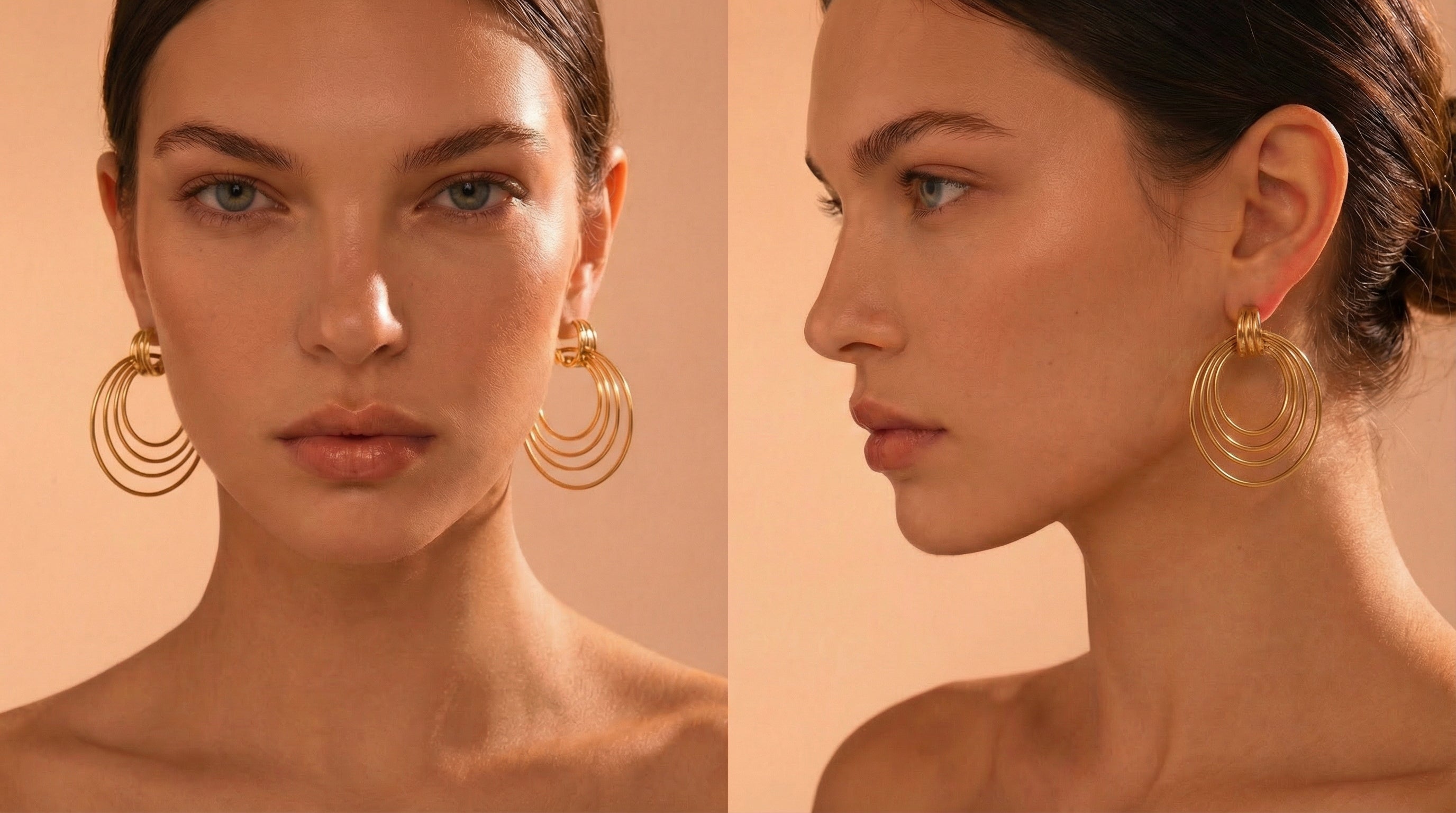 Multi-Layer Gold Hoop Earrings — Geometric Statement Piece